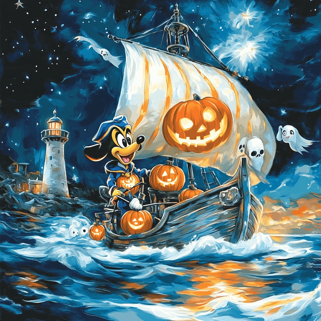 Goofy Ghost Ship Adventure paint by number