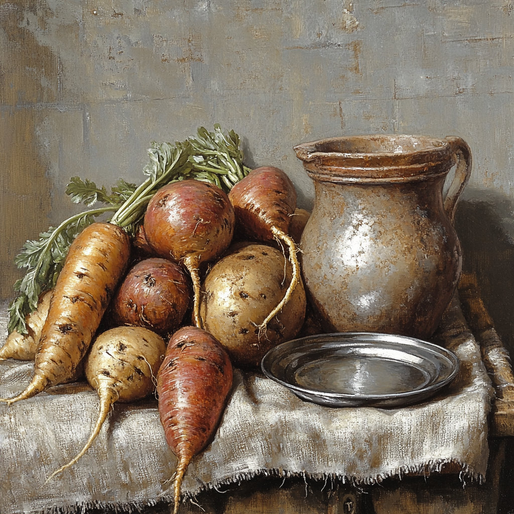 Diego Velázquez Inspired Market Root Vegetable Bodegon Numbered painting kits