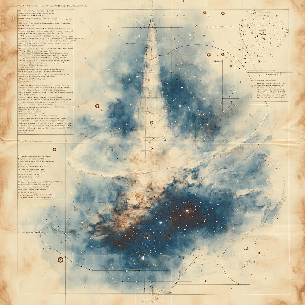 Leonardo Da Vinci Inspired Celestial Map Of Comet Trails paint by numbers
