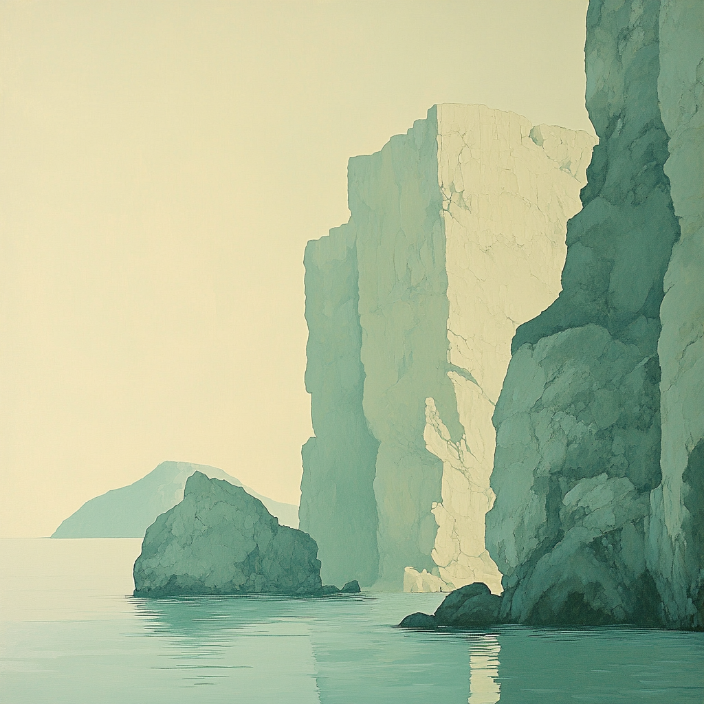 Georgia OKeeffe Inspired Coastal Cliffs paint by number