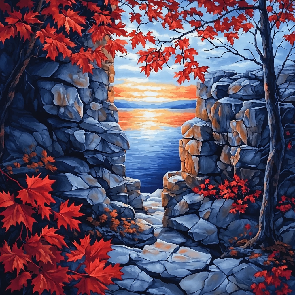 A.Y. Jackson Inspired Laurentian Rock Screen Paint by numbers art