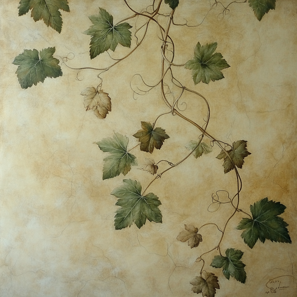 Leonardo Da Vinci Inspired Intertwined Vine Tendrils Painting by numbers kit