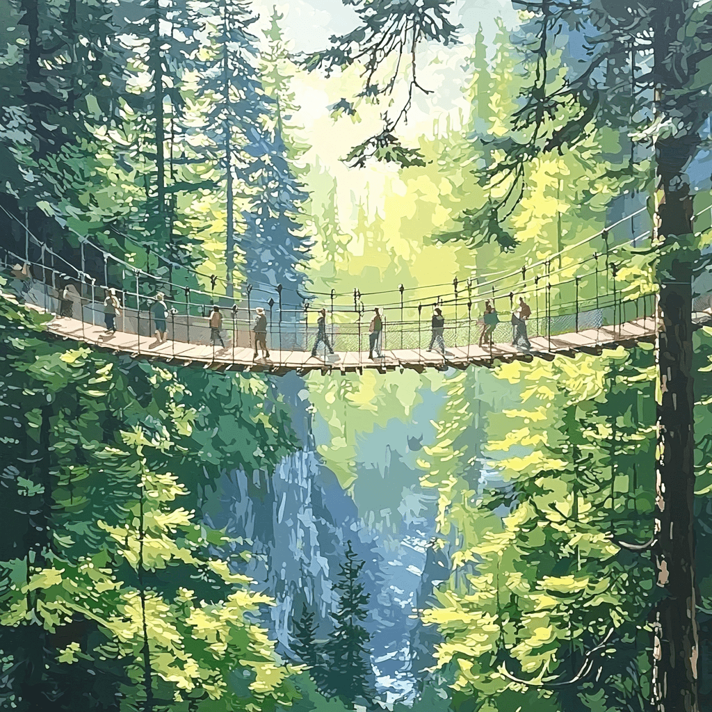 Capilano Suspension Bridge Paint By Color