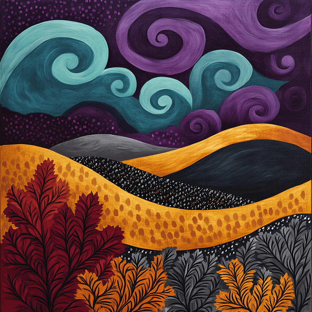 Frederick Varley Inspired Storm Over Windswept Hills painting number kit