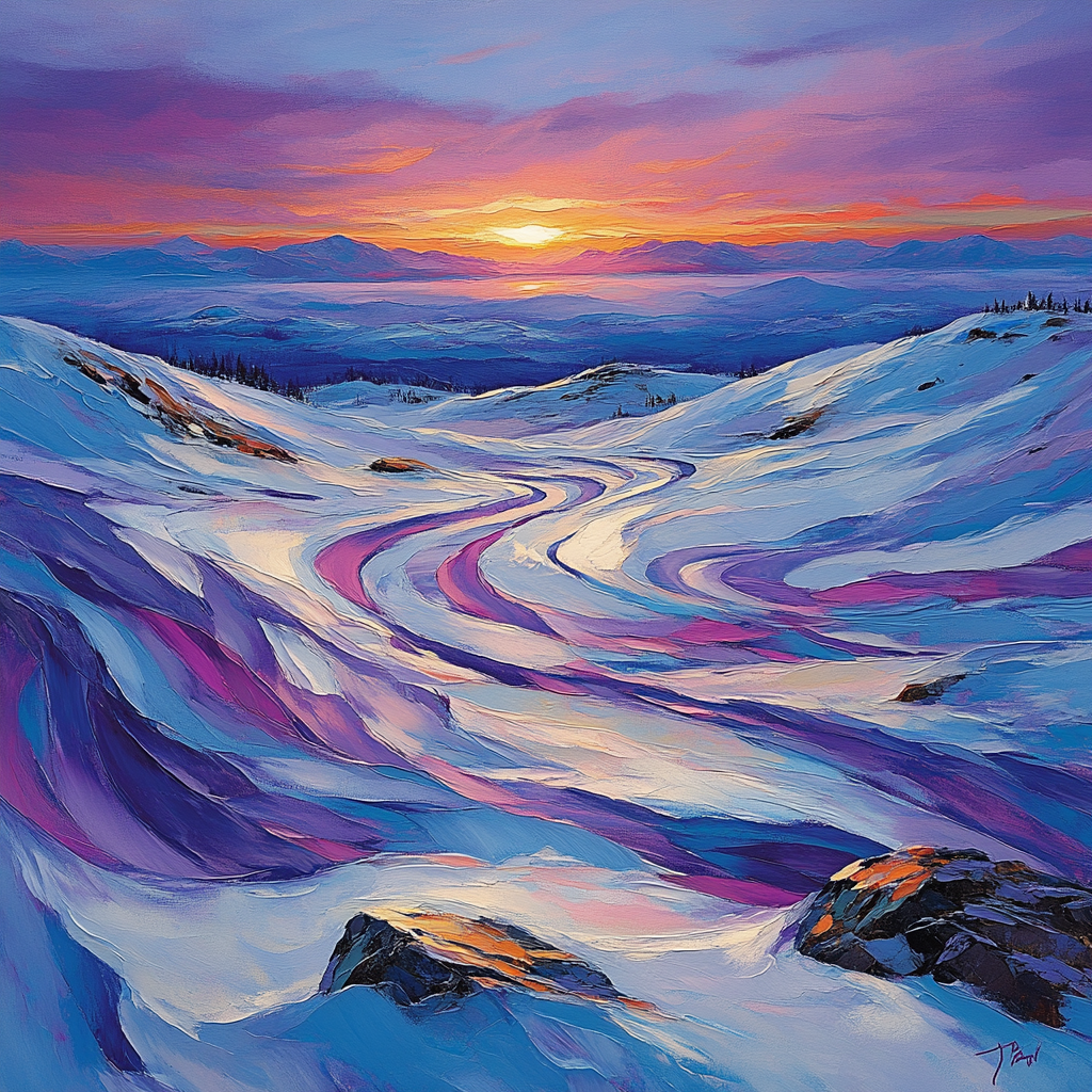 A.Y. Jackson Inspired Arctic Colour Snowfields Number painting