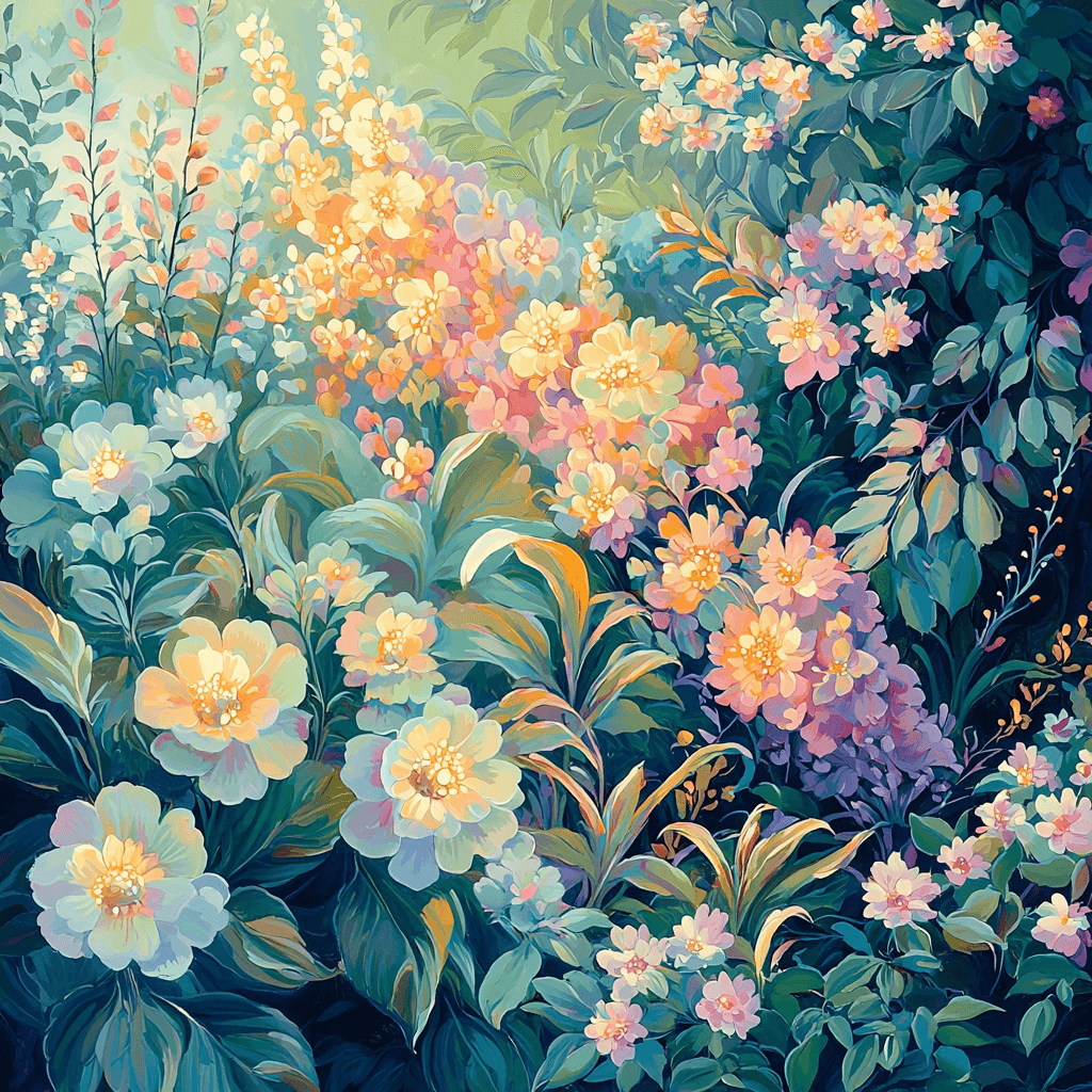 Alphonse Mucha Inspired Luminous Garden Painting By Numbers Kit