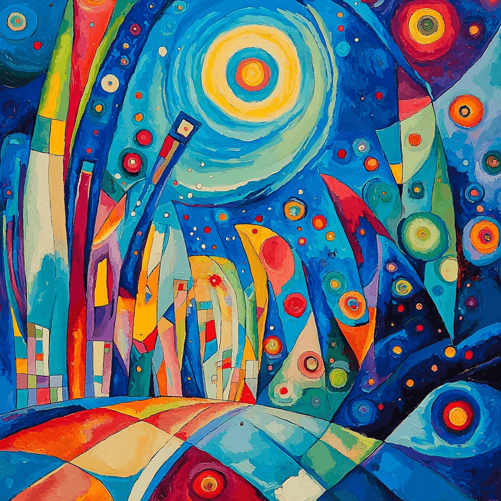 Wassily Kandinsky Inspired Cosmic Cityscape Enchantment Paint By Numbers