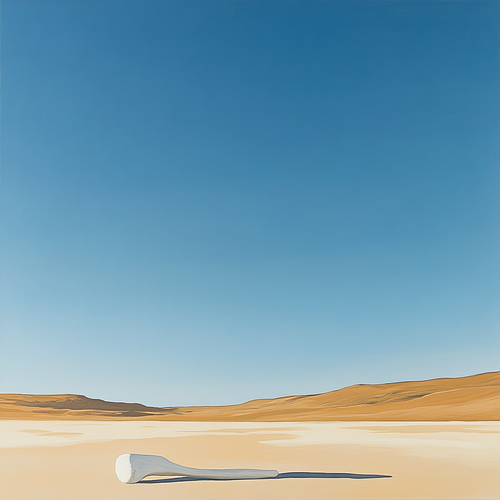 Georgia O’Keeffe Inspired Desert Bone Against Vast Sky paint by color