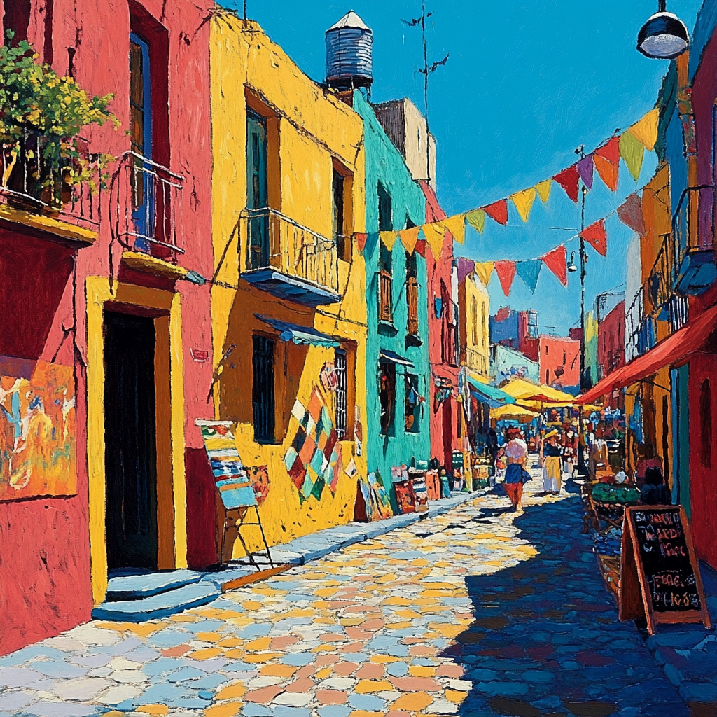 La Boca Caminito Colorful Street Buenos Aires Argentina paint by color