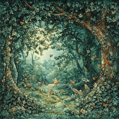 Arthur Rackham Inspired Fanciful Fairy Tale Forest DIY Paint By Numbers