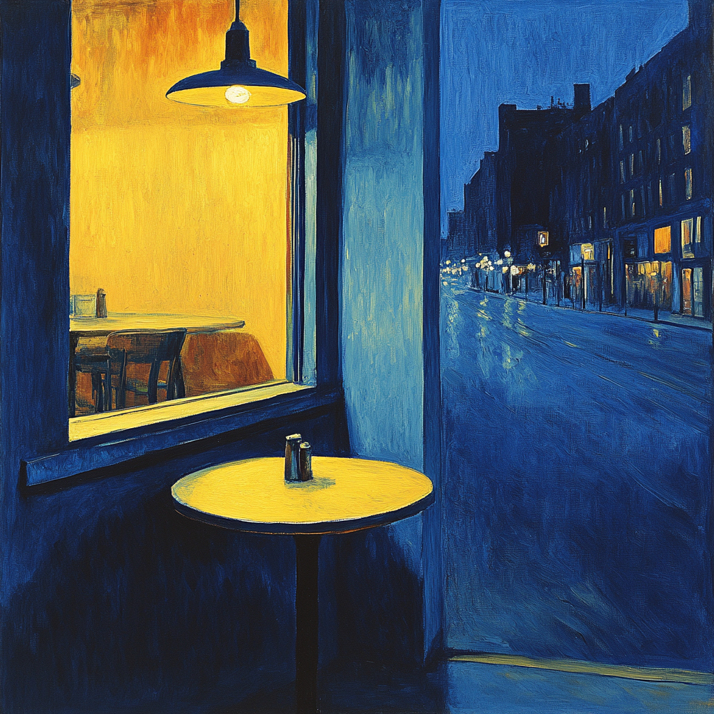 Edward Hopper Inspired Lonely Cafe Paint by numbers kits