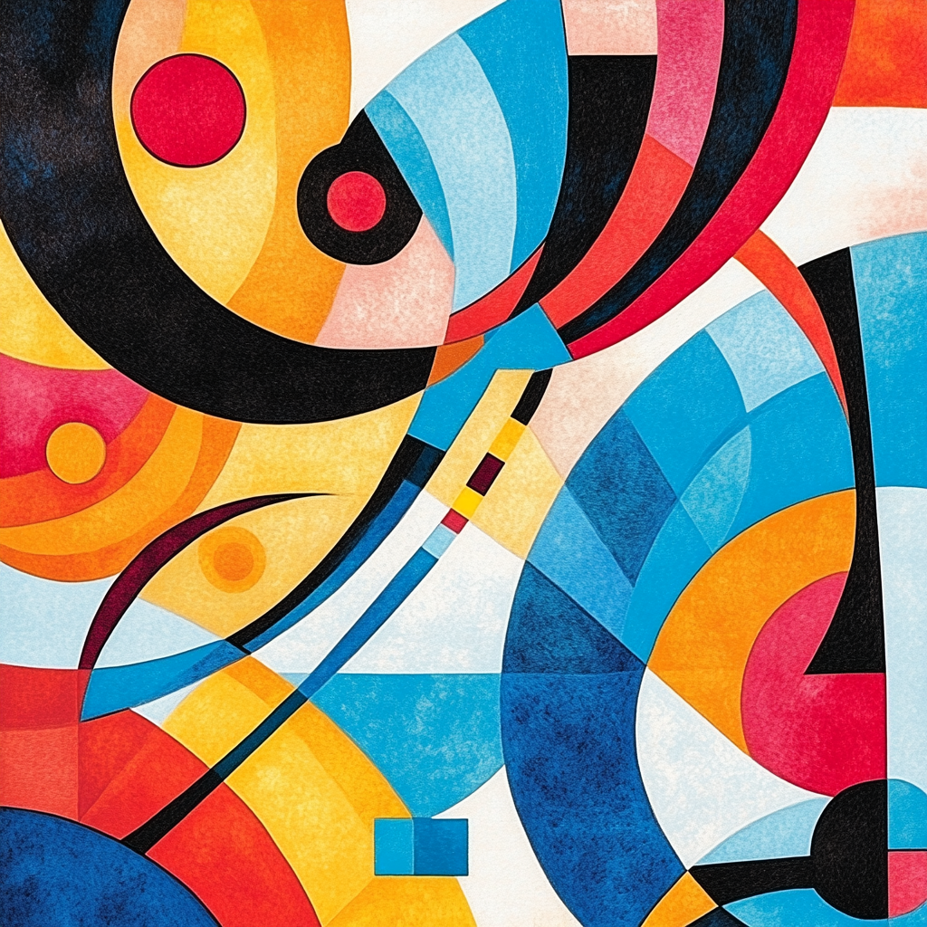 Wassily Kandinsky Inspired Abstract Music Festival Number painting