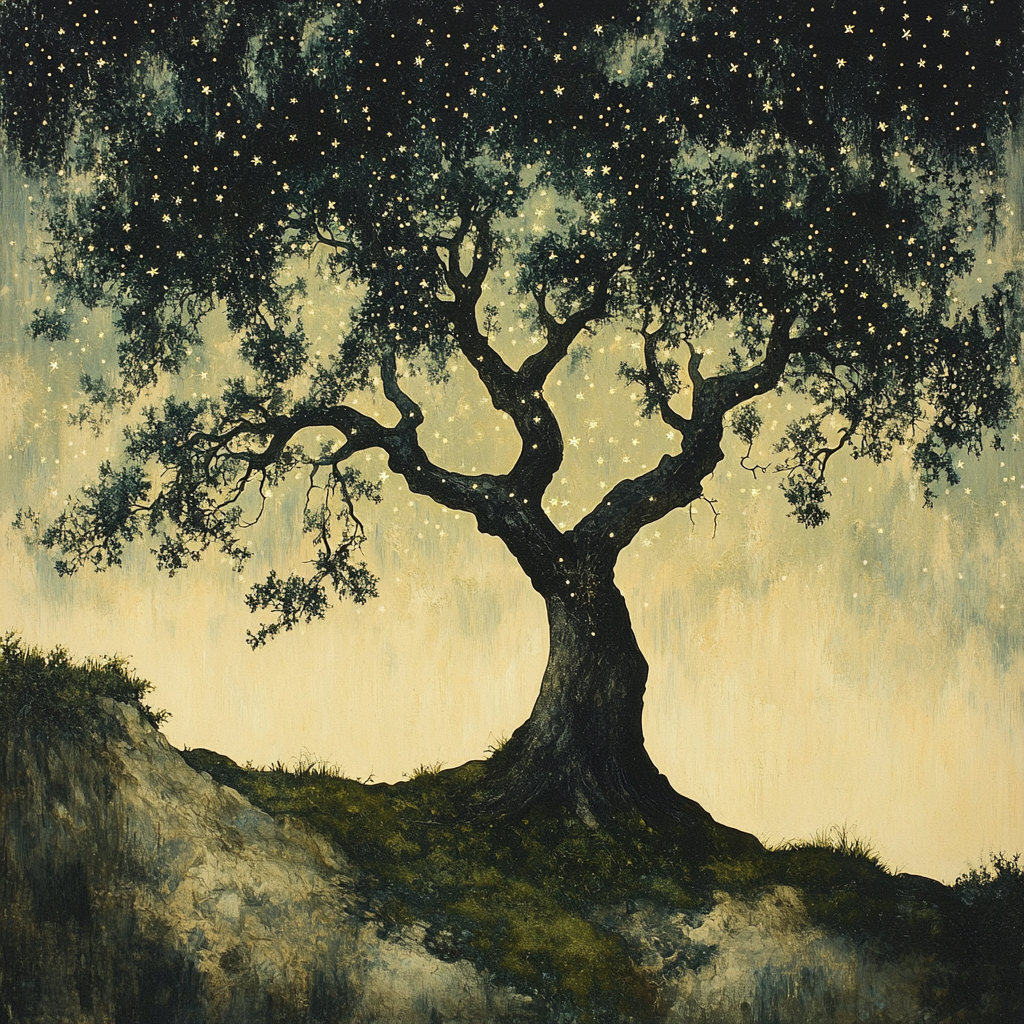 Zhao Mengfu Inspired Ancient Tree Constellation Paint by numbers kits