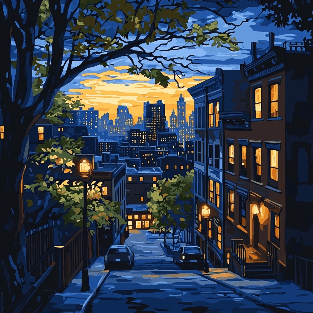 Edward Hopper Inspired Luminous City Paint By Color