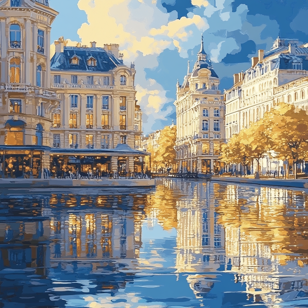 Canaletto Inspired City Bridges paint by number
