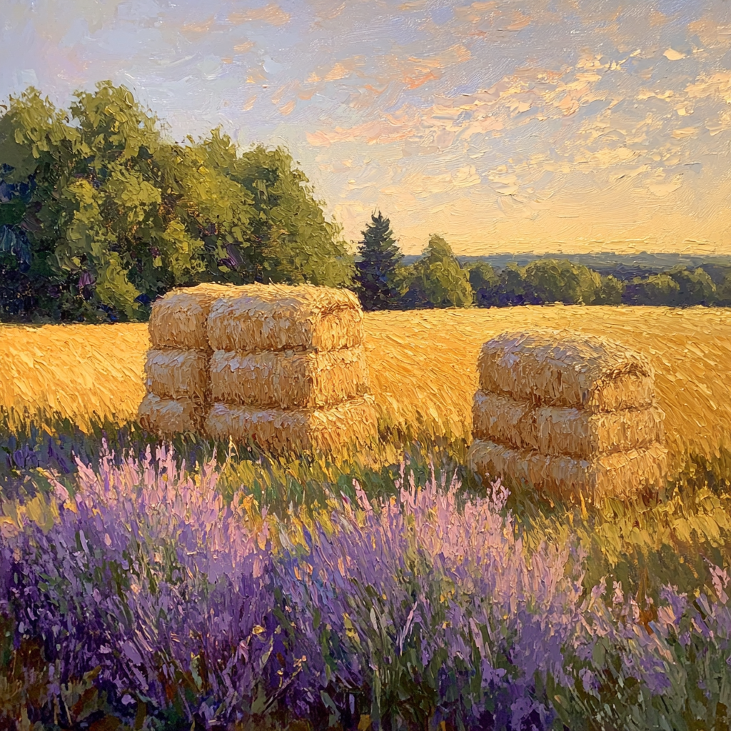 Claude Monet Inspired Haystacks In Lavender Dusk Paint by numbers art