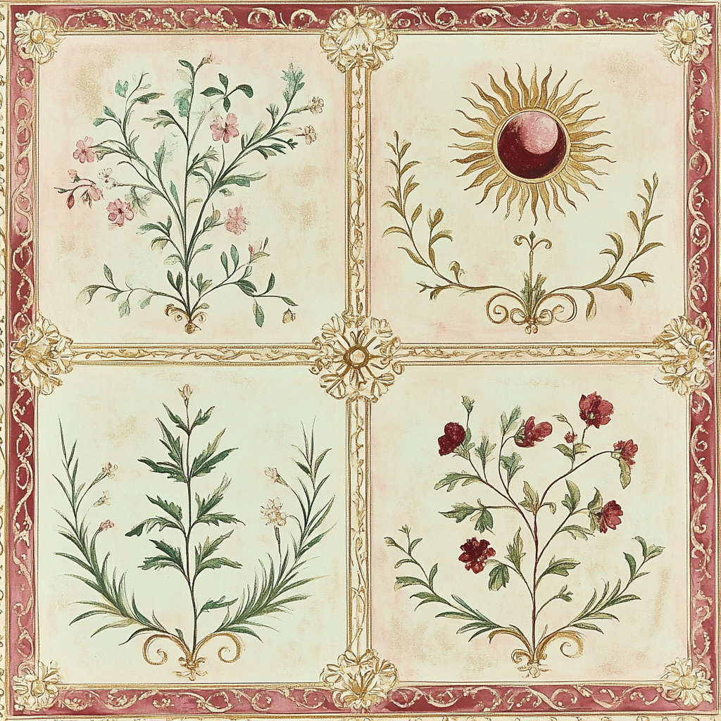 Alphonse Mucha Inspired Four Seasons Botanical Symphony Paint by numbers art