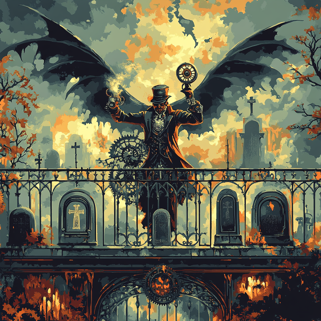 Clockwork Graveyard Conductor Paint by numbers art