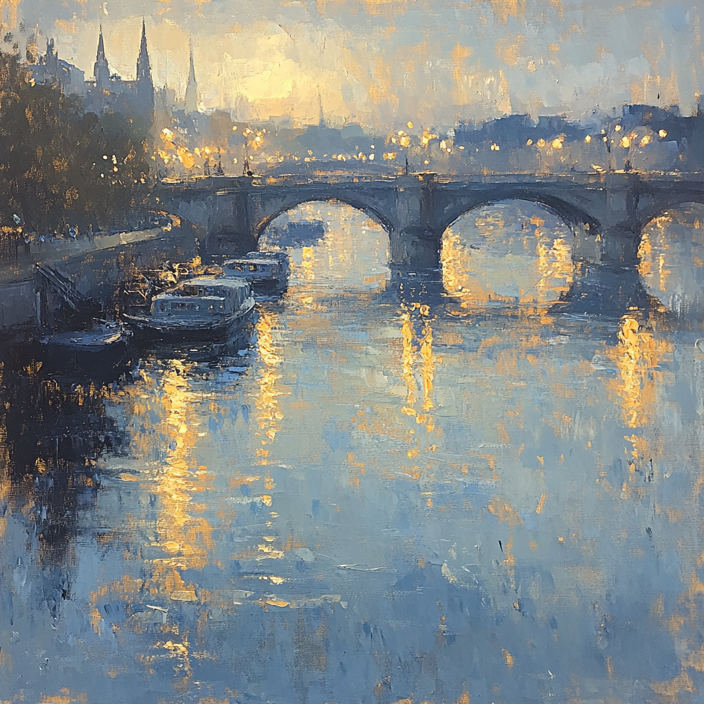 Claude Monet Inspired Foggy City Bridges painting number kit