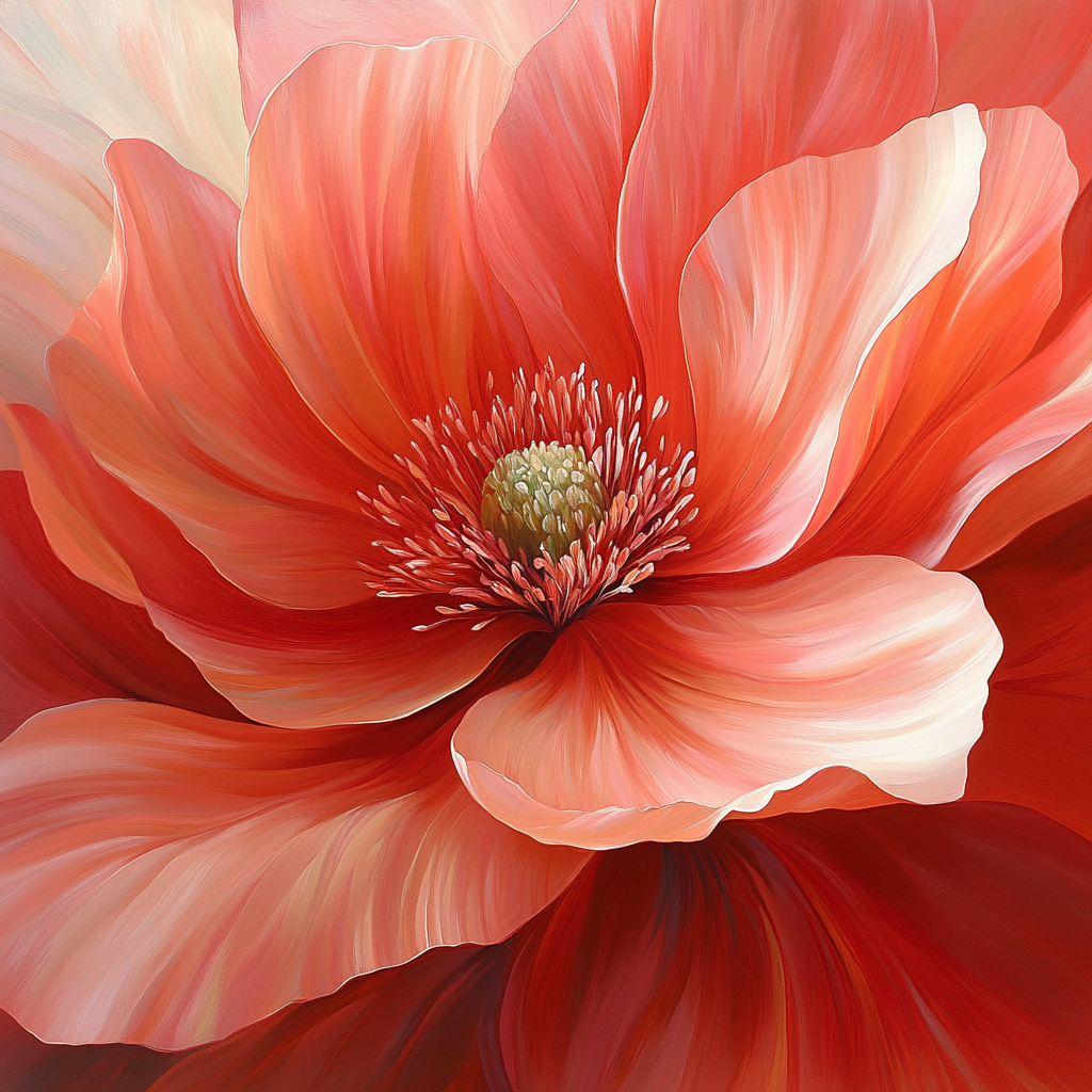 Georgia O’Keeffe Inspired Vast Red Petal Close Up Paint by numbers kits