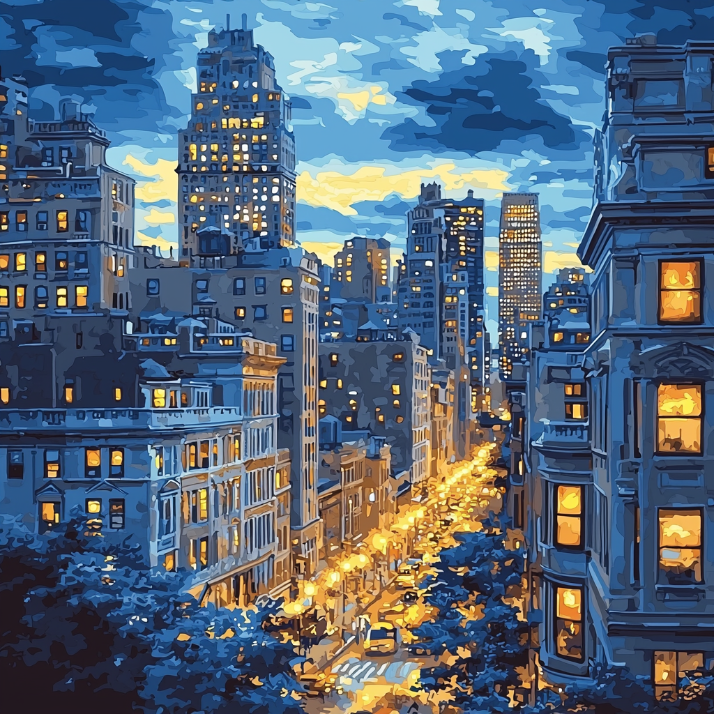 Edward Hopper Inspired Chic Metropolitan Nights Painting By Numbers Kit