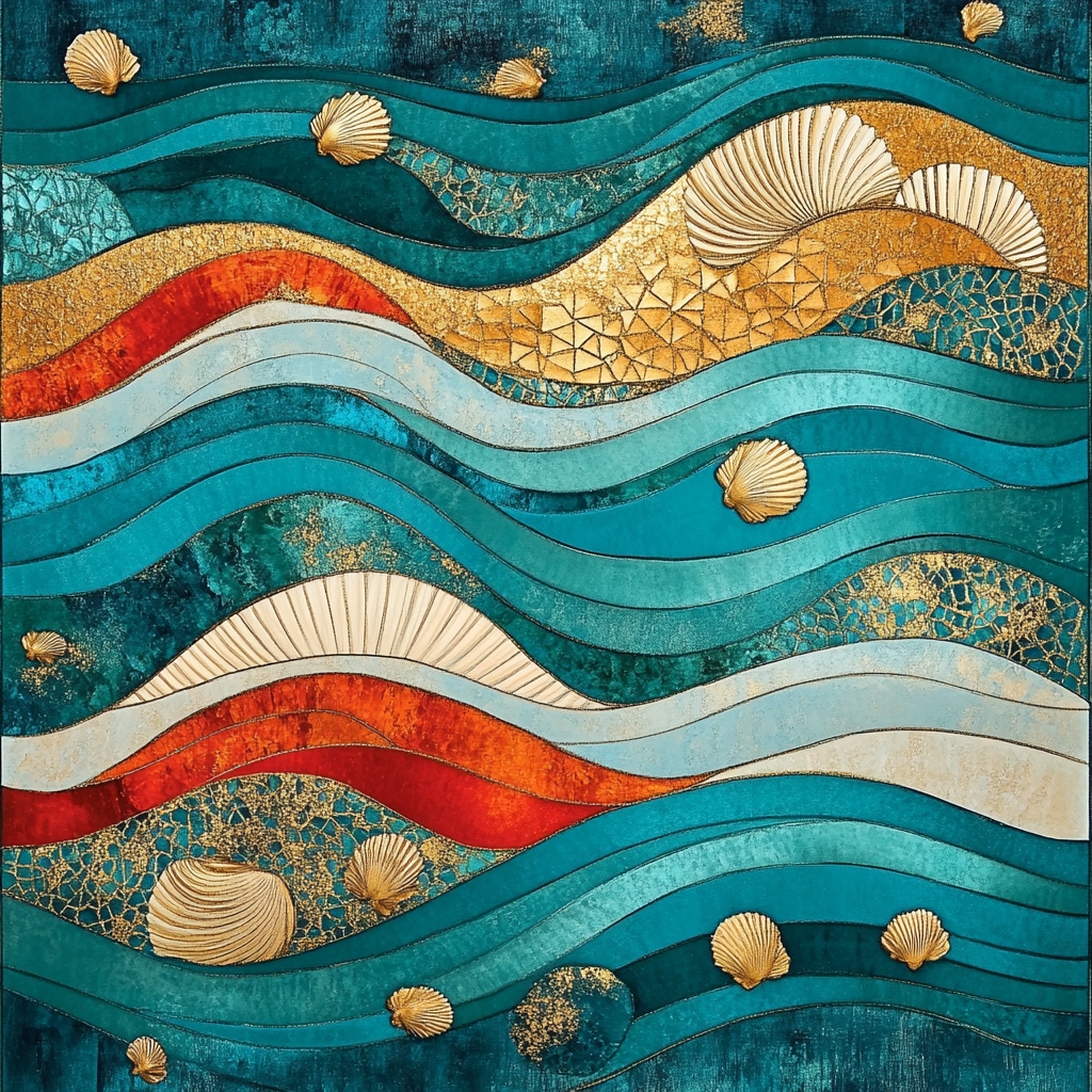 Gustav Klimt Inspired Aureate Ocean Paint by numbers kits