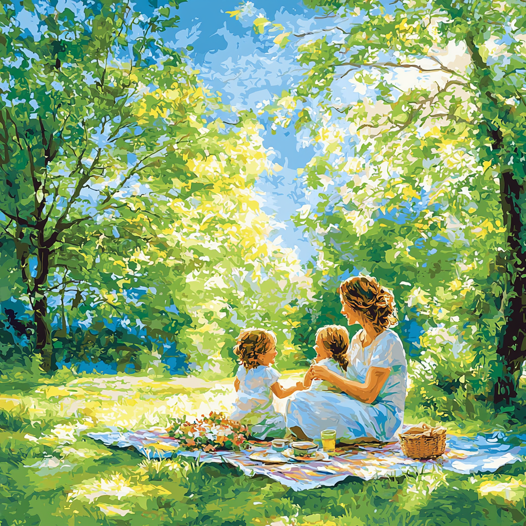 Mommy And Me In The Park Painting Number Kit