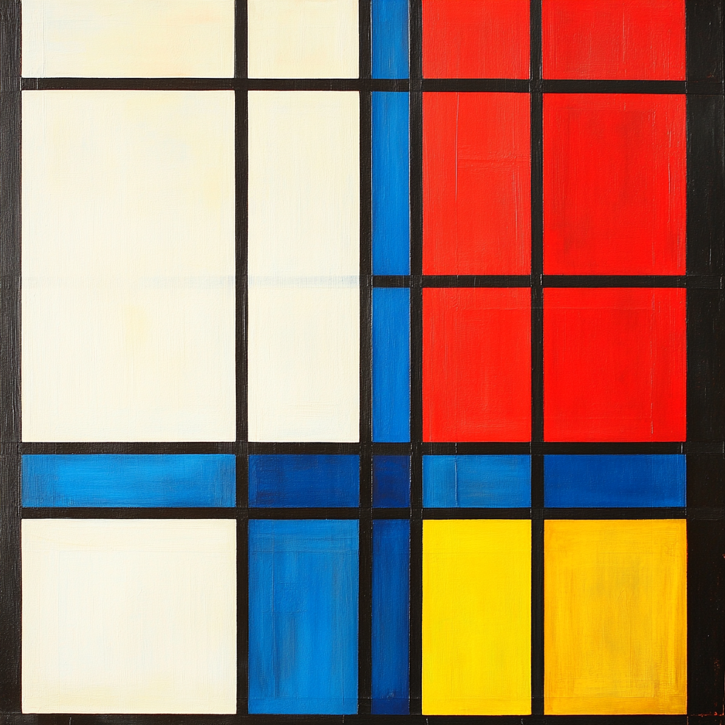 Piet Mondrian Inspired Geometric Symphony paint by number