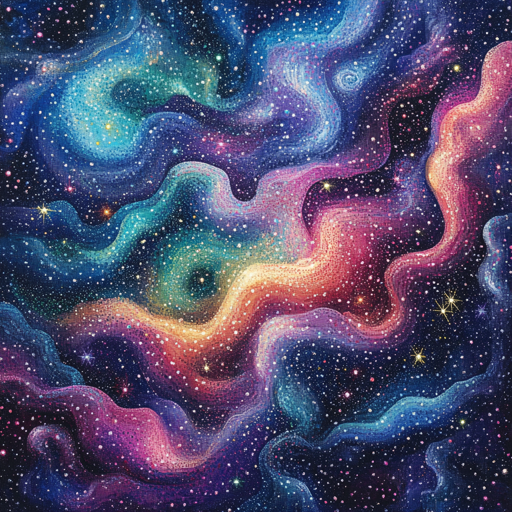 Georges Seurat Inspired Celestial Nebulae paint by number