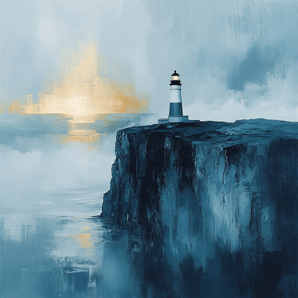 Caspar David Friedrich Inspired Lighthouse painting number kit