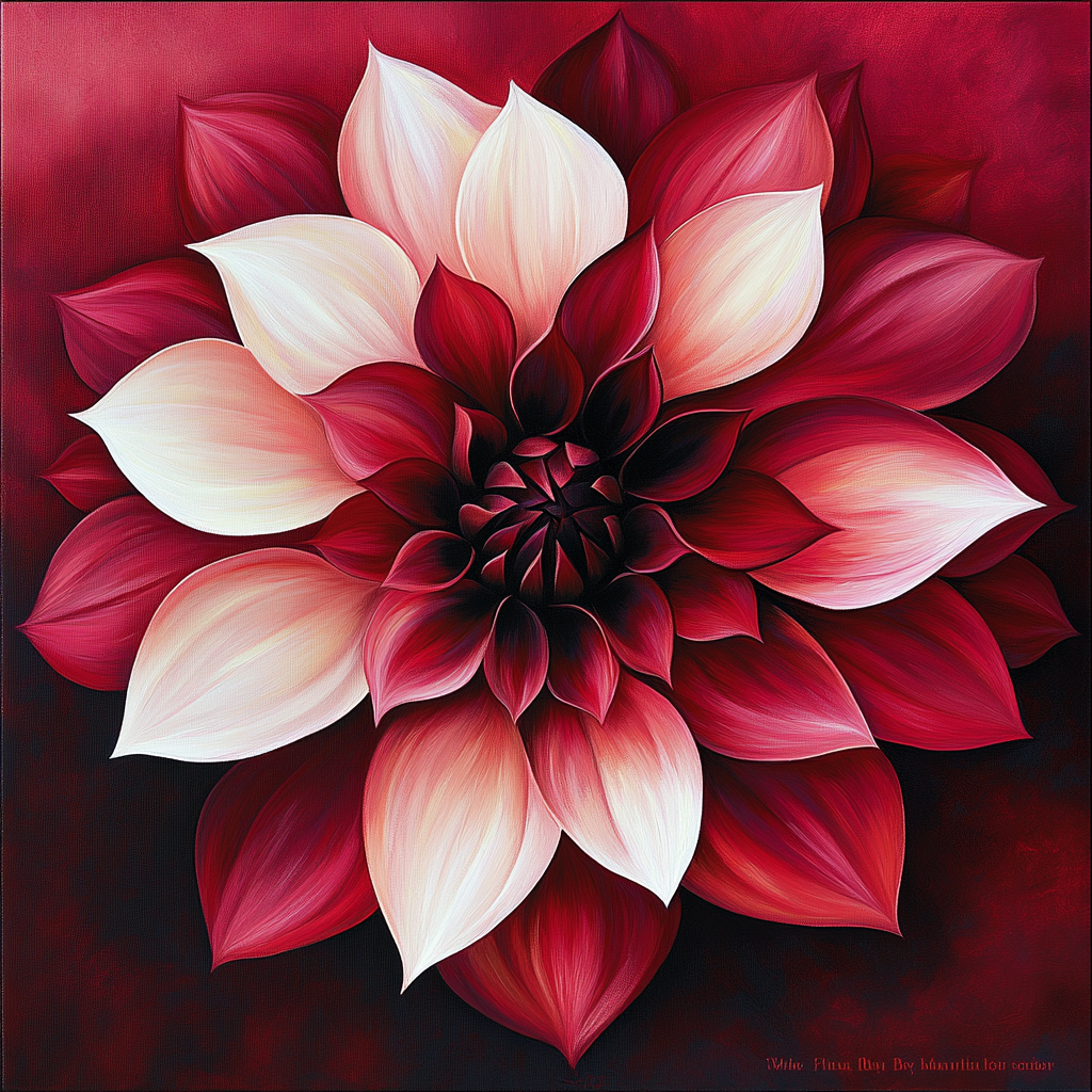 Georgia O’Keeffe Inspired Crimson Petal Immersion paint by numbers