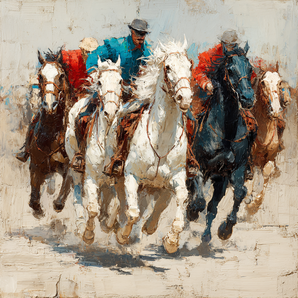 Edgar Degas Inspired Horse Race Number painting