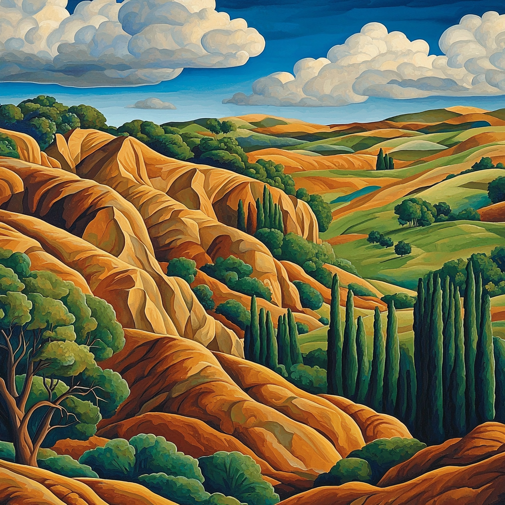 Michelangelo Inspired Mythical Terrain Number Painting