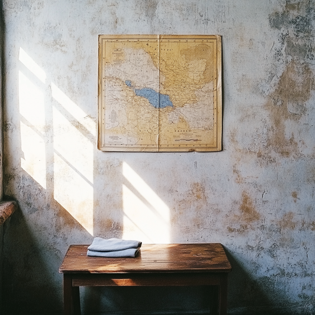 Johannes Vermeer Inspired Interior Wall With Old Map And Light Painting by numbers kit
