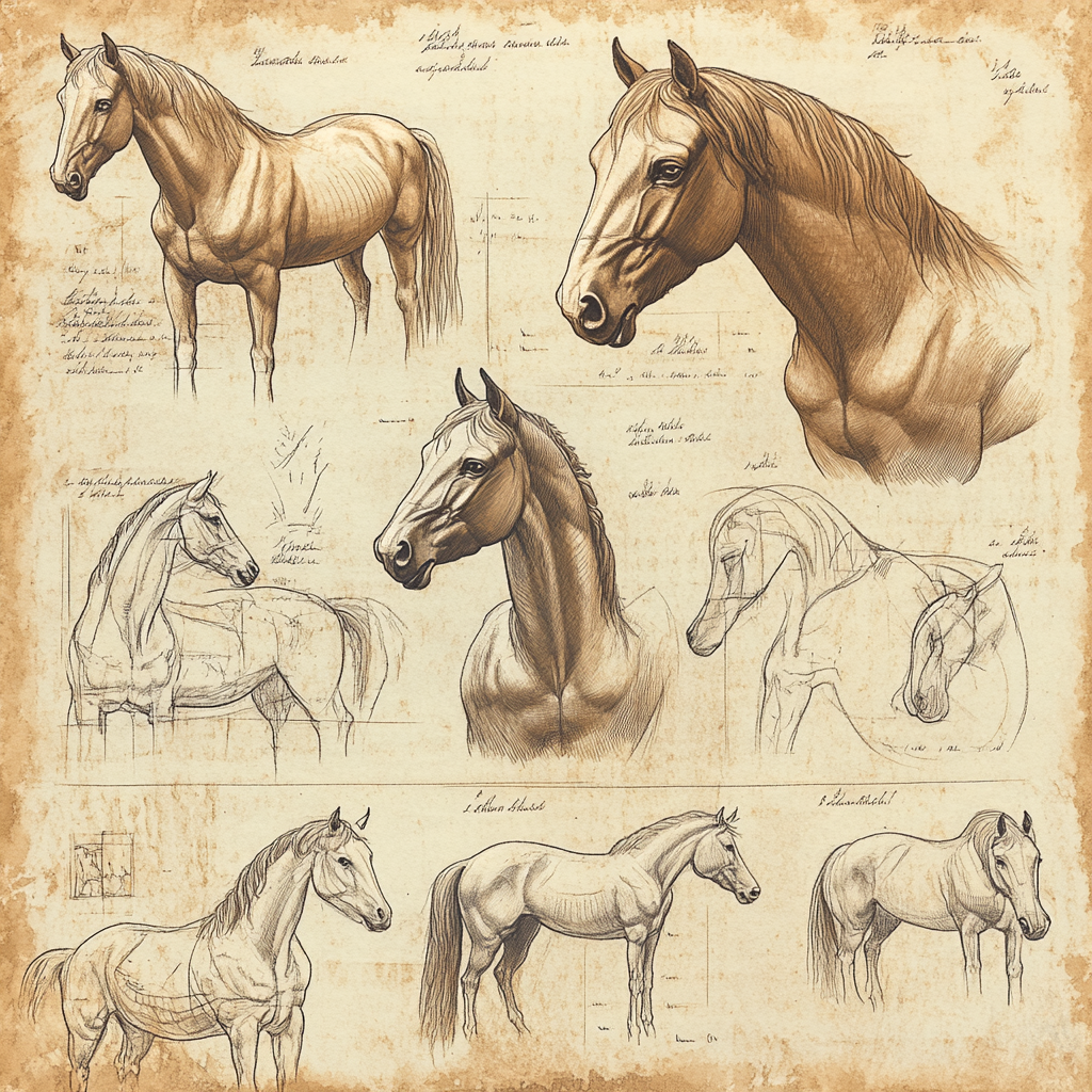 Leonardo Da Vinci Inspired Renaissance Study Of Horses Paint by numbers kits