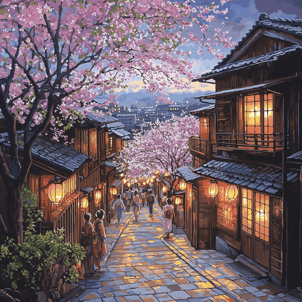 Gion District In Kyoto DIY Paint By Numbers