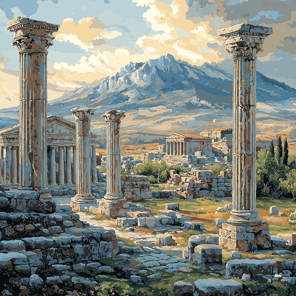 Traditional Ruins Art Style Inspired Timeless Ruins DIY Paint By Numbers
