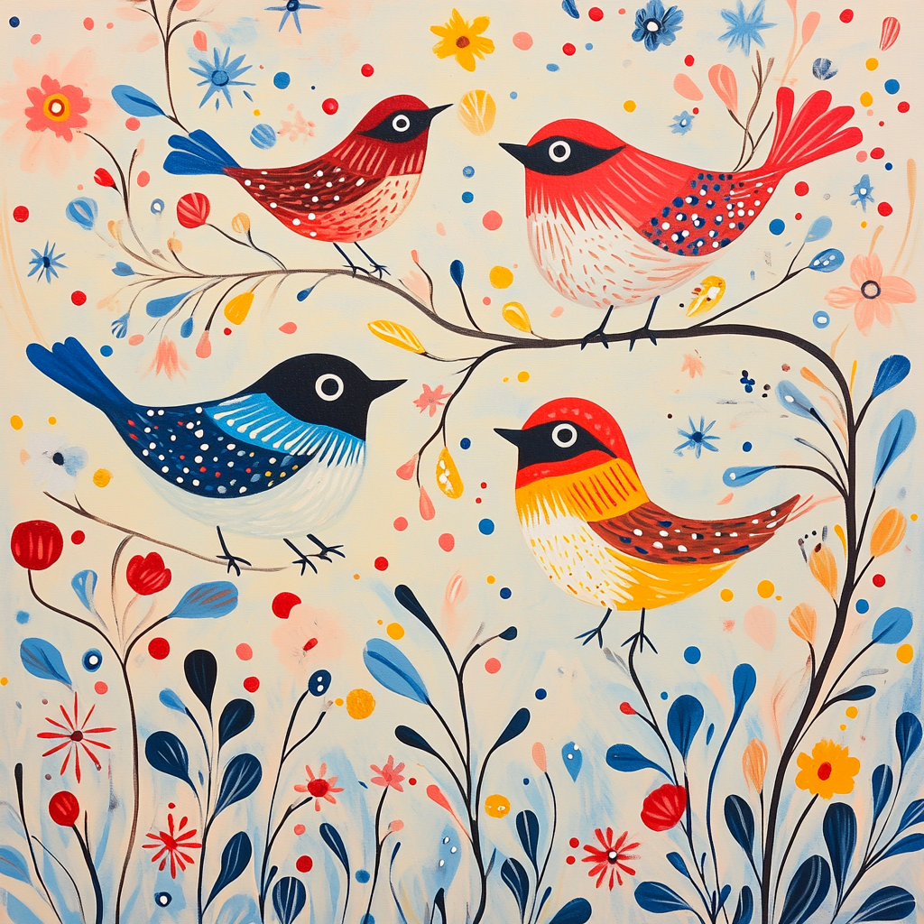Joan Miró Inspired Playful Birds Paint by numbers kits