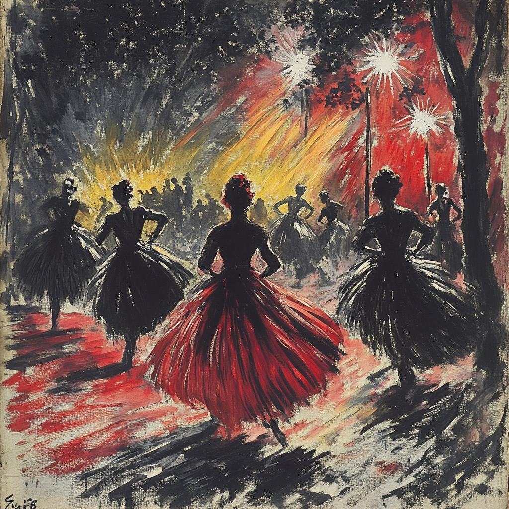 Henri Toulouse-Lautrec Inspired Cabaret Dance Number painting