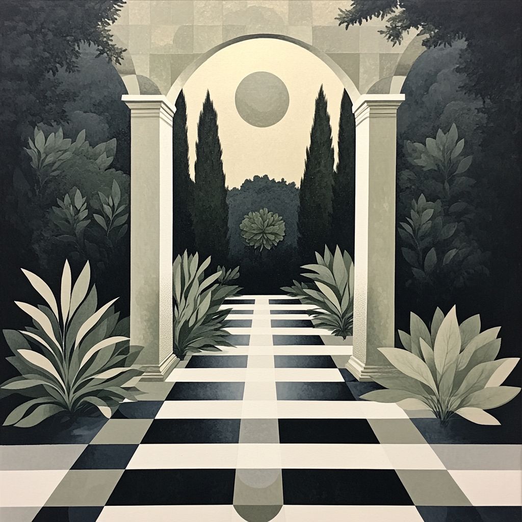 M.C. Escher Inspired Paradox Garden Of Symmetry paint by number