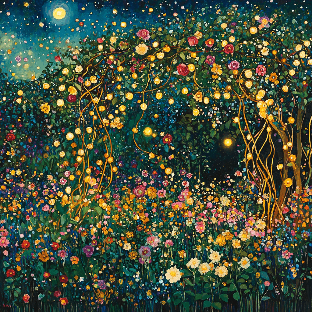 Gustav Klimt Inspired Cinematic Garden Numbered Painting Kits