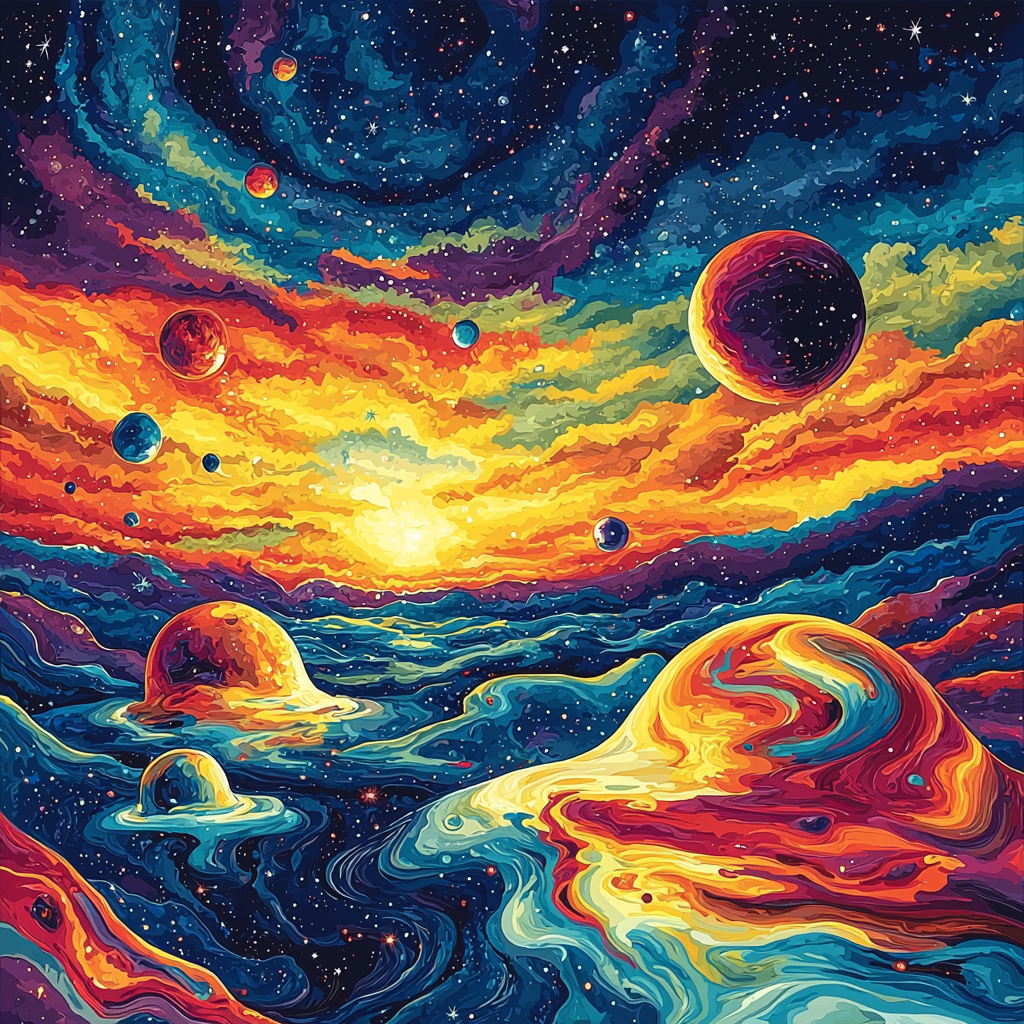 Salvador Dali Inspired Surreal Cosmic Exploration Paint By Numbers Art