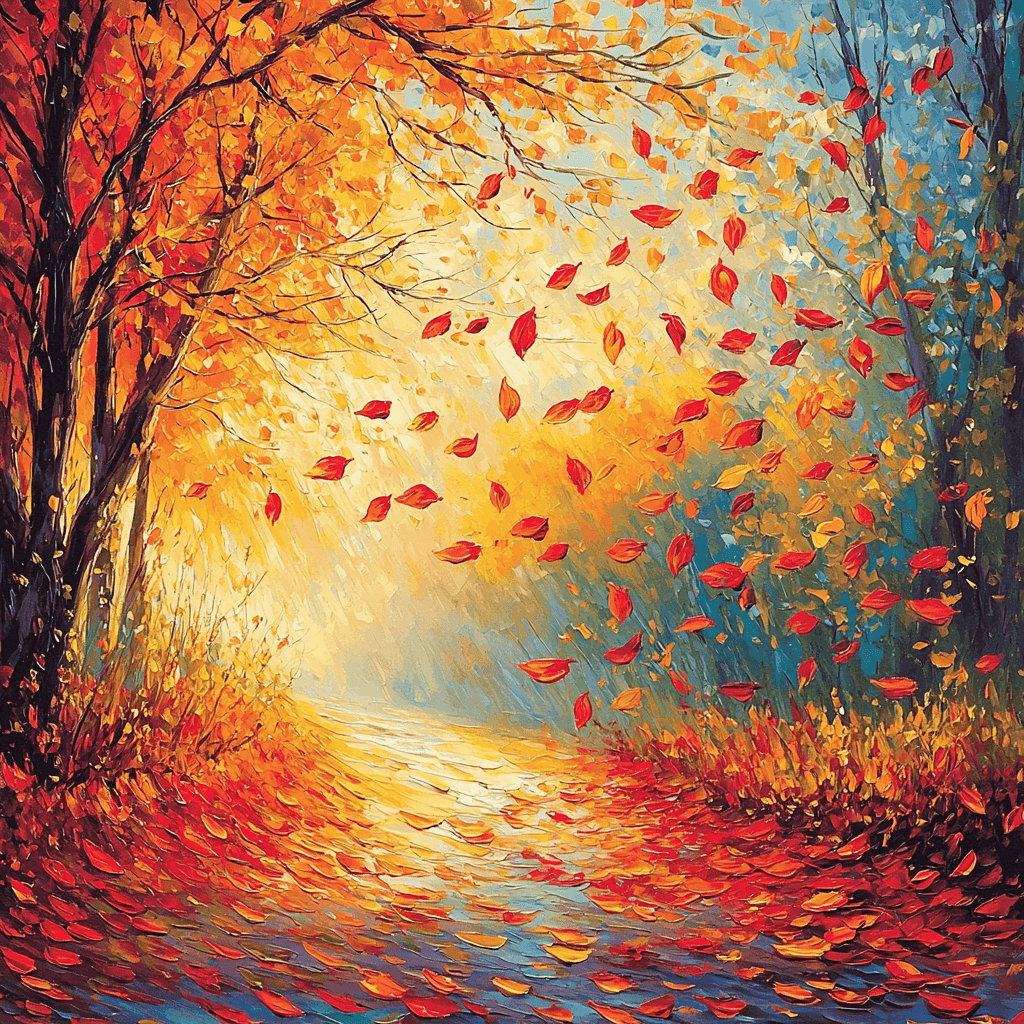 Pierre-Auguste Renoir Inspired Dancing Leaves Numbered Painting Kits