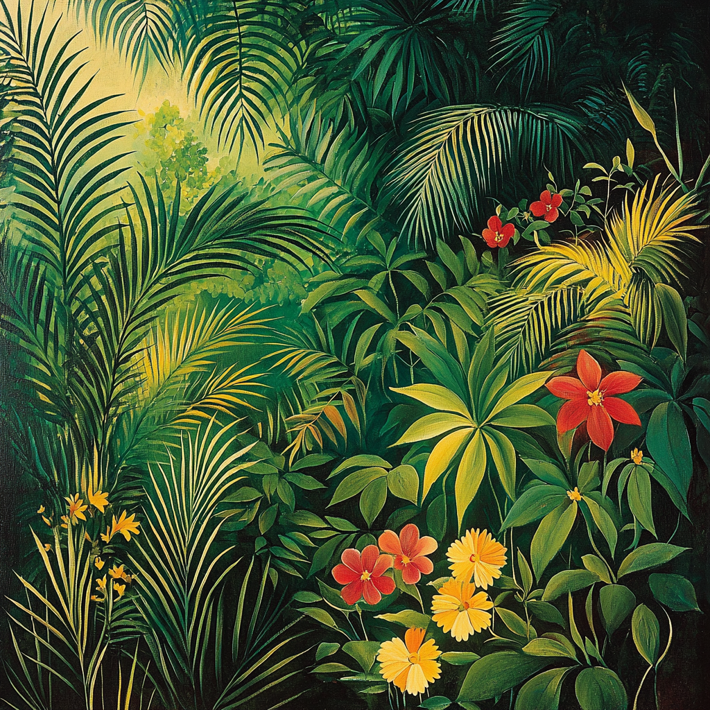 Henri Rousseau Inspired Botanical Dreamscape Paint By Number