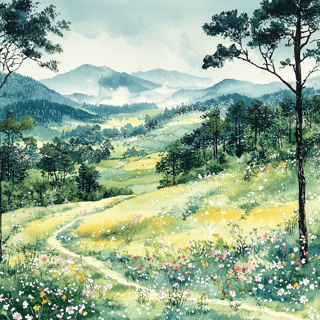 Utagawa Hiroshige Inspired Gentle Breeze Over Fields Paint By Color