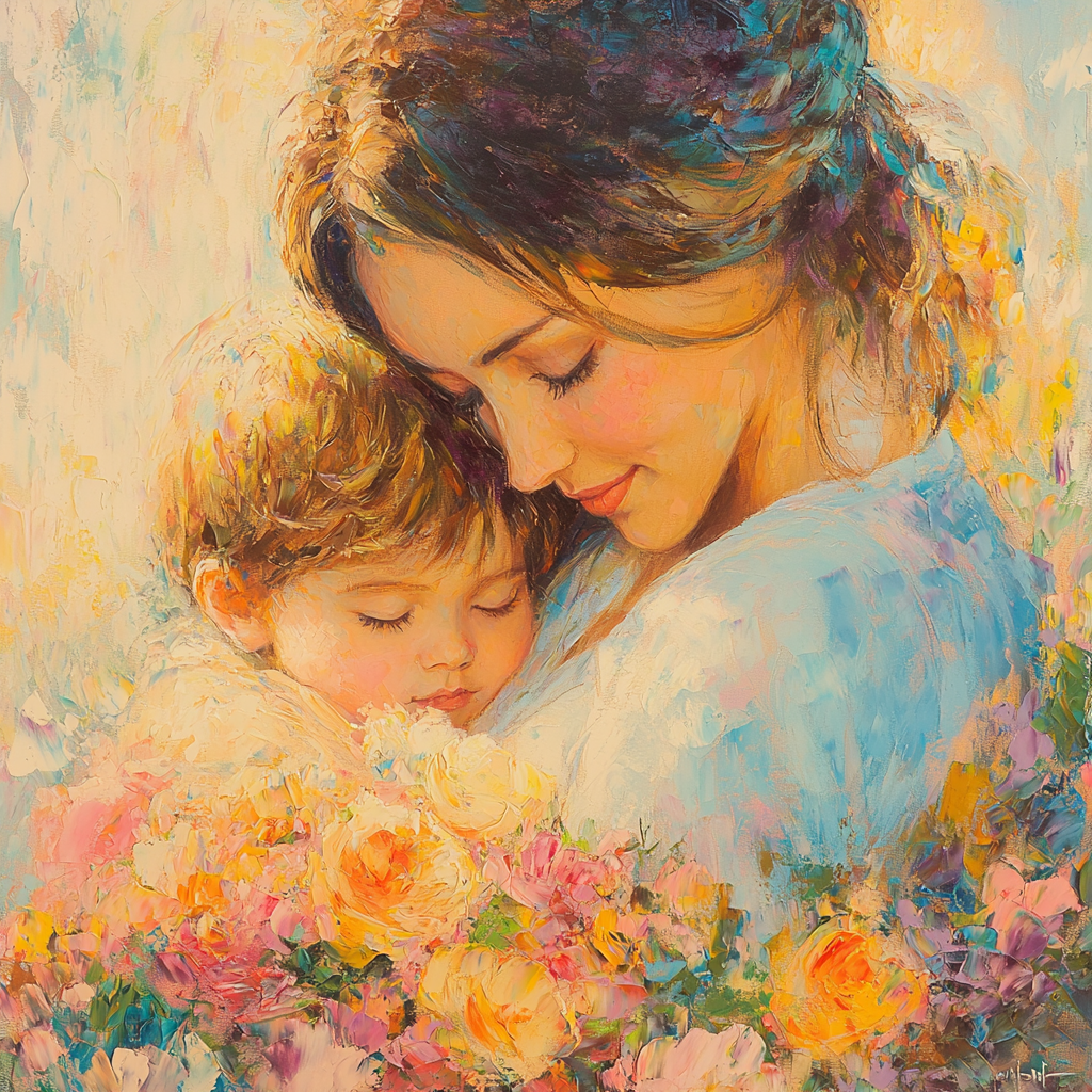 Mother's Comforting Embrace Numbered Painting Kits