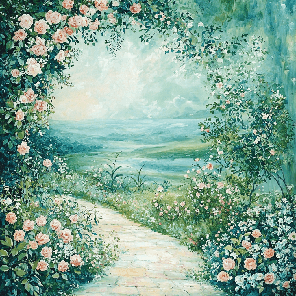 Dante Gabriel Rossetti Inspired Ethereal Garden Of Serenity Number Painting