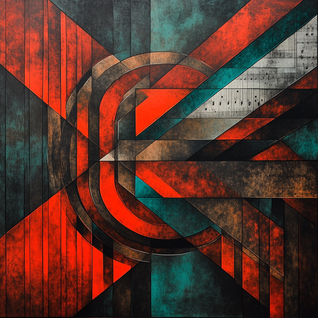 Pablo Picasso Inspired Cubist Guitar Reimagined paint by numbers