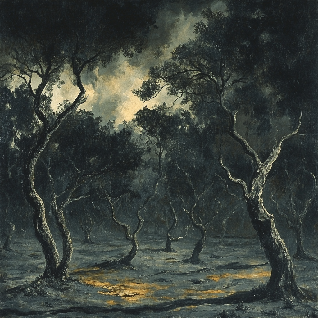 Francisco Goya Inspired Midnight Thicket Under Ominous Skies Paint by numbers art
