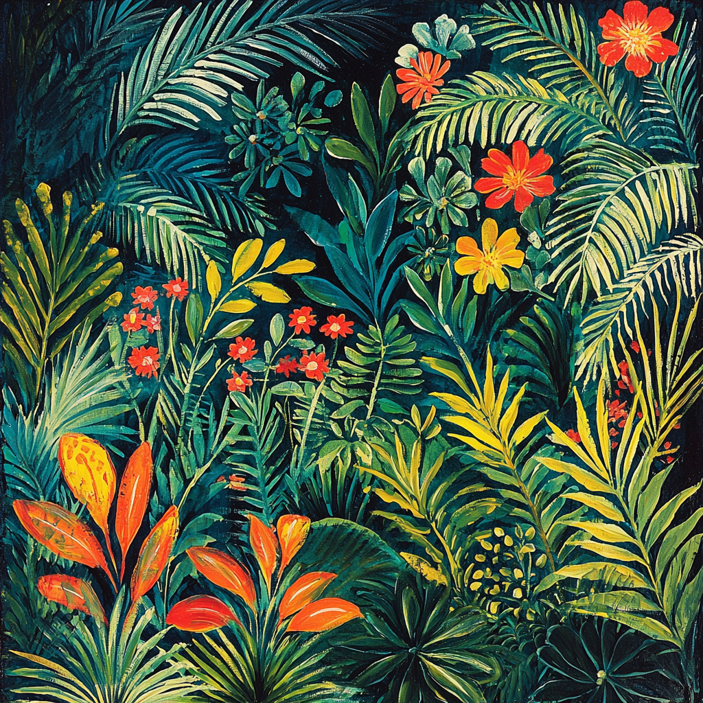 Henri Rousseau Inspired Prismatic Jungle Numbered Painting Kits